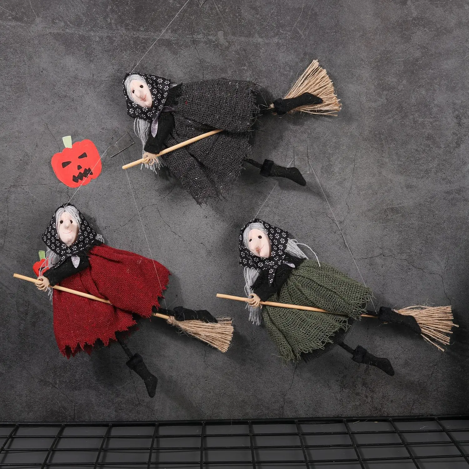 Halloween Party Decorations Child Witches Ride Broomsticks Pendant Witch Broom Witch Decorations