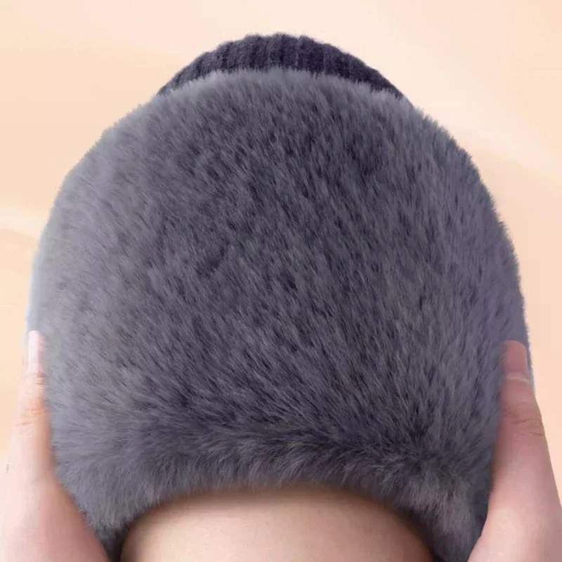 1 زوج الأرنب الفراء الكشمير منصات الركبة الشتاء كبار السن الباردة الساق التهاب المفاصل نيباد الحرارية الدفء سميكة الركبة حامي