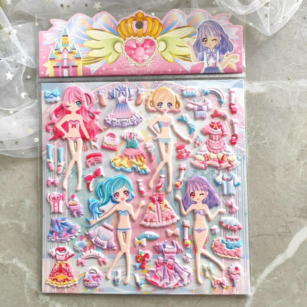 ملصقات فستان الأميرة للفتيات كبيرة الحجم (4 أنماط) - ملصقات لاصقة عالية الجودة قابلة لإعادة الاستخدام، متوفرة بالجملة للأطفال #6