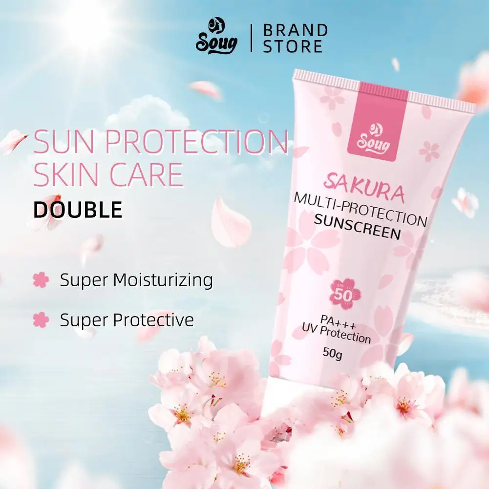 

SPF50 Sakura Sunscreen Moisturizing UV Protect Body Serum IsolationLotion Sunscreen Protector Brightning Moisturizer Cream
