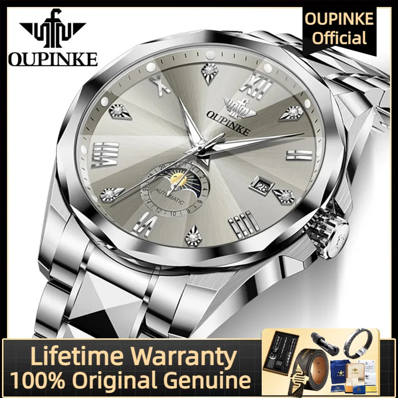 

OUPINKE 3312 Automatic Wrist watch Men Sapphire Mirror Tungsten steel Waterproof Original Genuine Mechanical Watch for Men