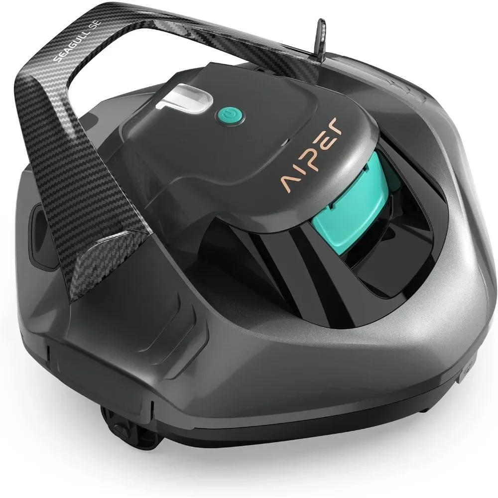 Cordless Robotic Pool Cleaner, Pool Vacuum Lasts 90 Mins, LED Indicator, Self-Parking, for Flat Pools up to 30 Feet in Length