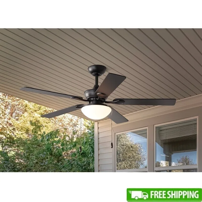 

52 In Indoor Outdoor Ceiling Fan W/ 5 Blades LED Light 3 Speed Reverse Airflow