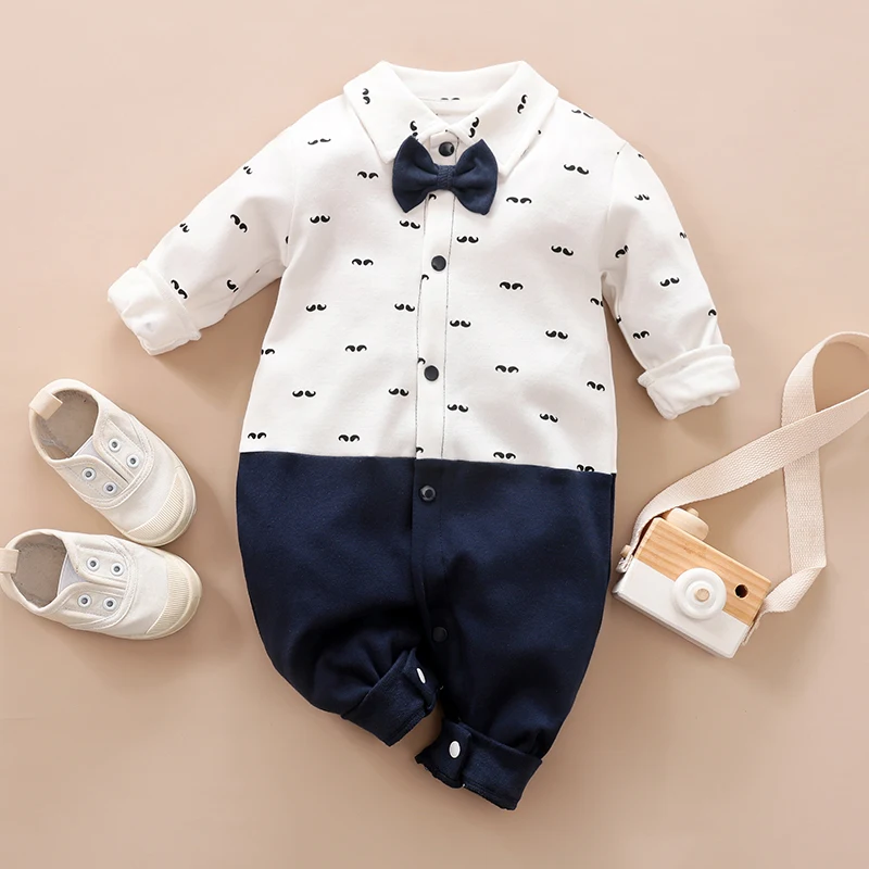 Newborn Baby Romper Gentleman Onesies Jumpsuit Toddler Infant Clothes Baby Outfit 0-18Months Party and banquet costumes