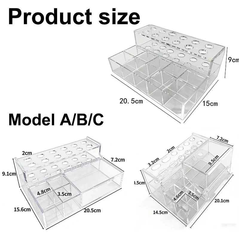 Dental Acrylic Organizer Composite Resin Syringe Holder Storage Box Placer Applicator Dispenser Clear Dentist Clinic Organizer