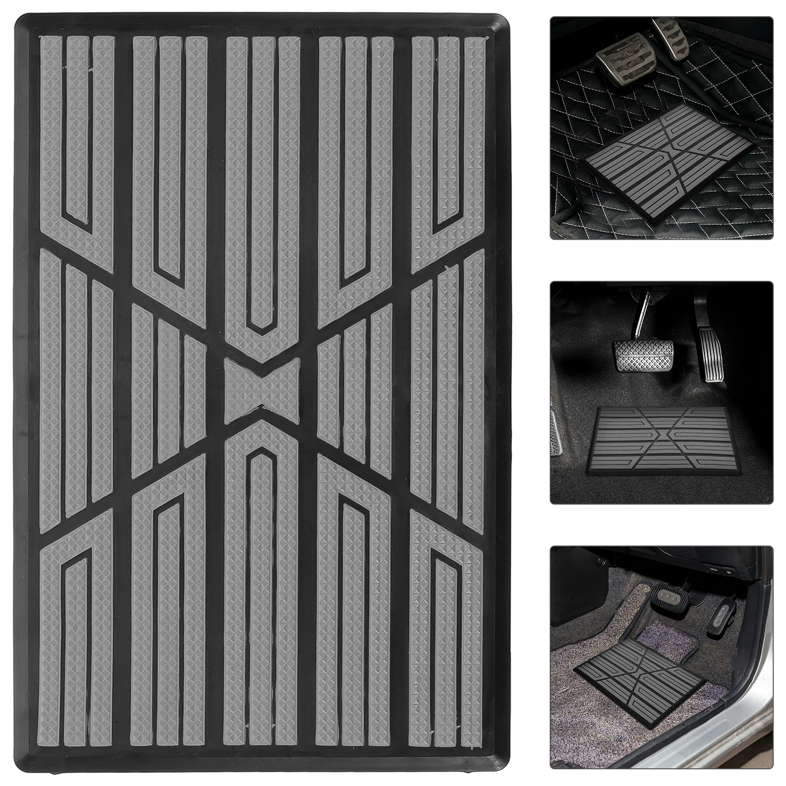 

Car Pedal Foot Pads Wear-resistant Patch Grey Plastic PP Auto Carpet Repair Patch Non-slip Design Long-lasting Solution