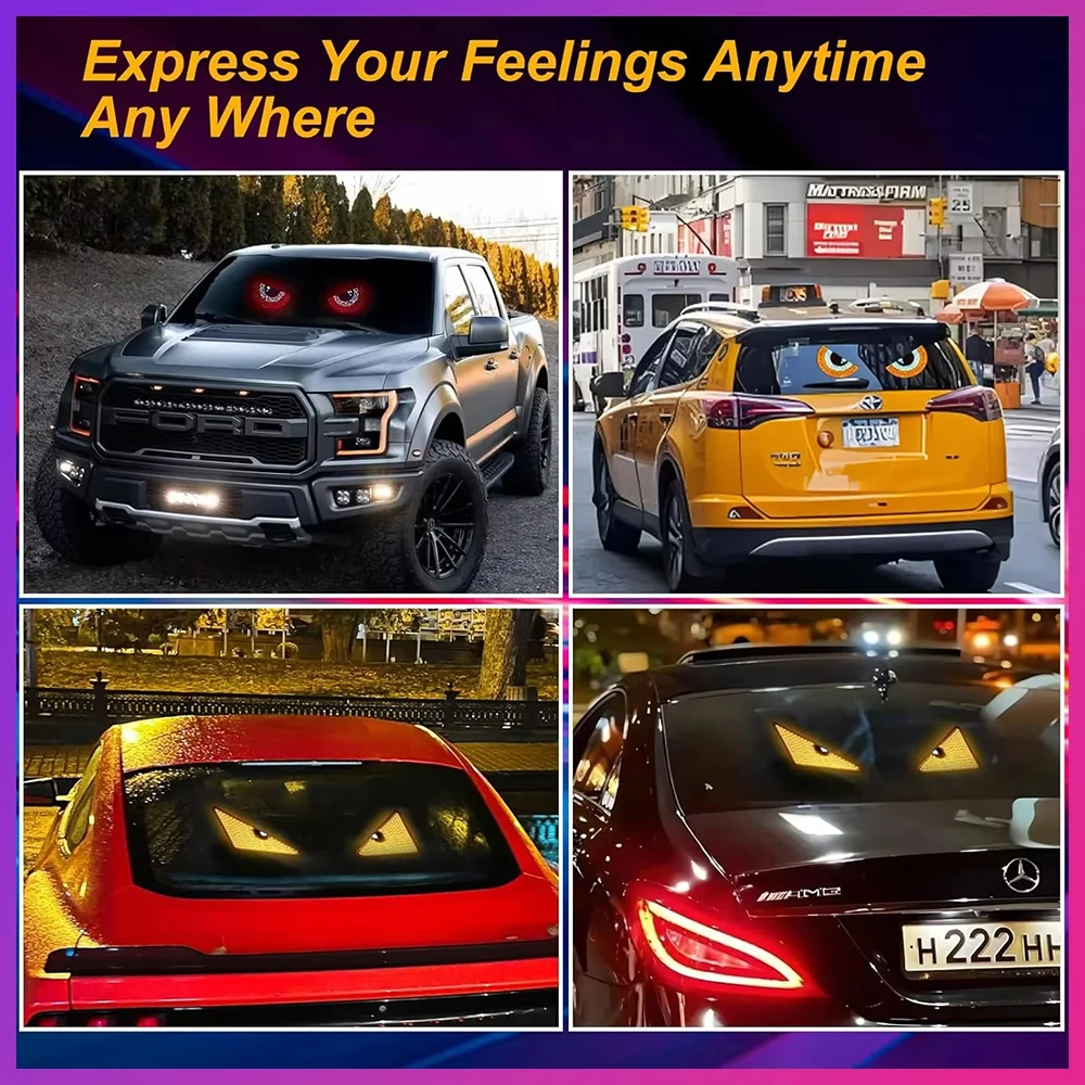 

Car Windshield Decor Devil‘s Eyes LED Light Signal Lights For Car Warning Strobe Flexible Matrix Panel Light USB Plug-in Lamp