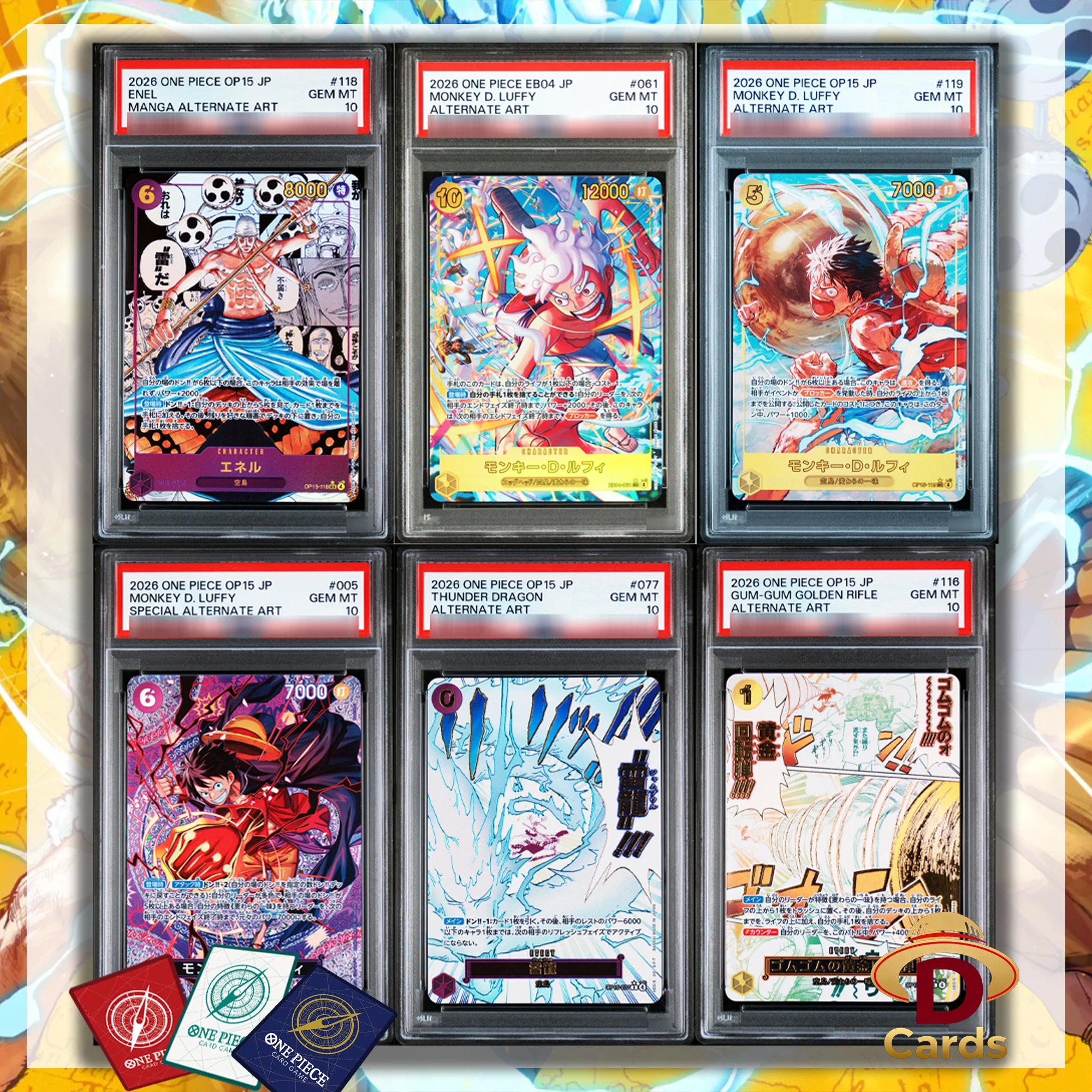 

New Japanese One Piece Card OP15-EB04 Enel Luffy etc Grade Gem Mt10 Points Replica Collectible Hobby Anime Game Cards