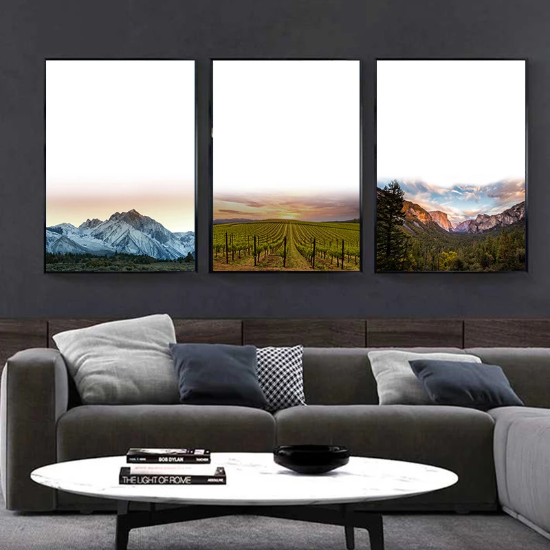 

3pcs/Set Natural Scenery Rural Landscapes Mountains Rivers, Canvas Printed Walls, Artistic Modern Living Room Bedroom Home Decor