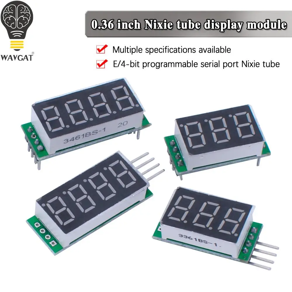 WAVGAT 0.36 Nixie serial nixie Static nixie TTL Nixie 3-bit 4-bit nixie display   Module for Arduino