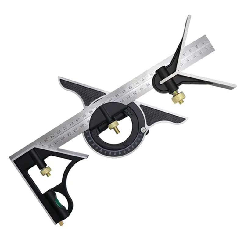 A89X 1 Piece 300Mm Stainless Steel Movable Combination Square Movable Square Carpenter 90 Degrees 45 Degrees Turn Square Square