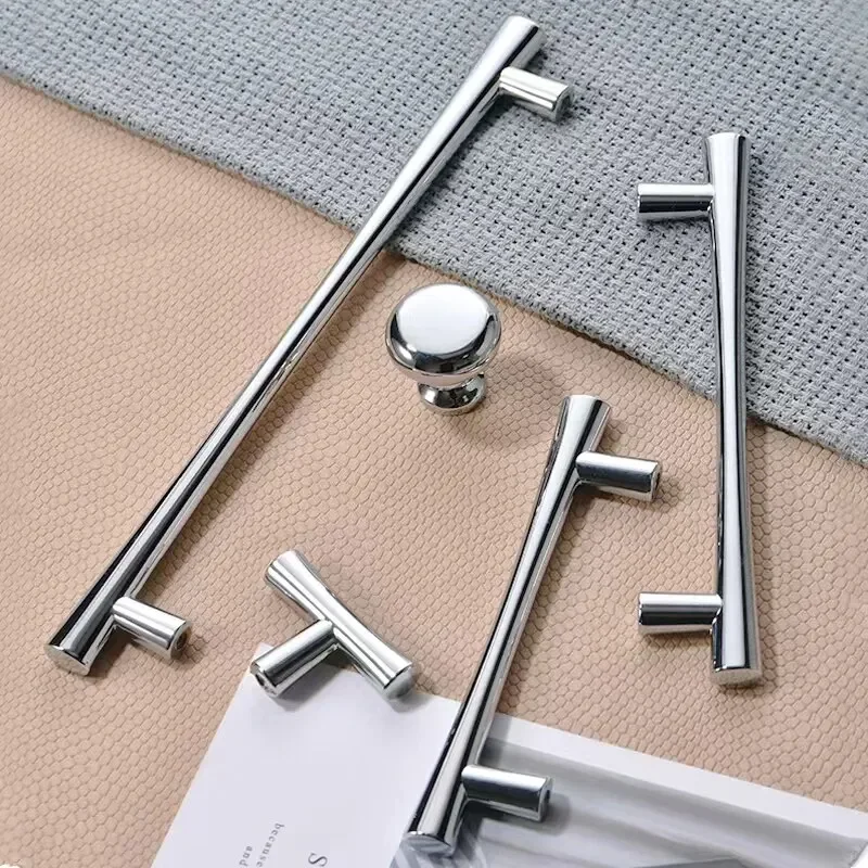 Dresser Furniture Handles Bedroom Drawer Door Knobs Bright Silver Cabinet Drawer Knobs Kitchen Accessories Wardrobe Closet Pulls