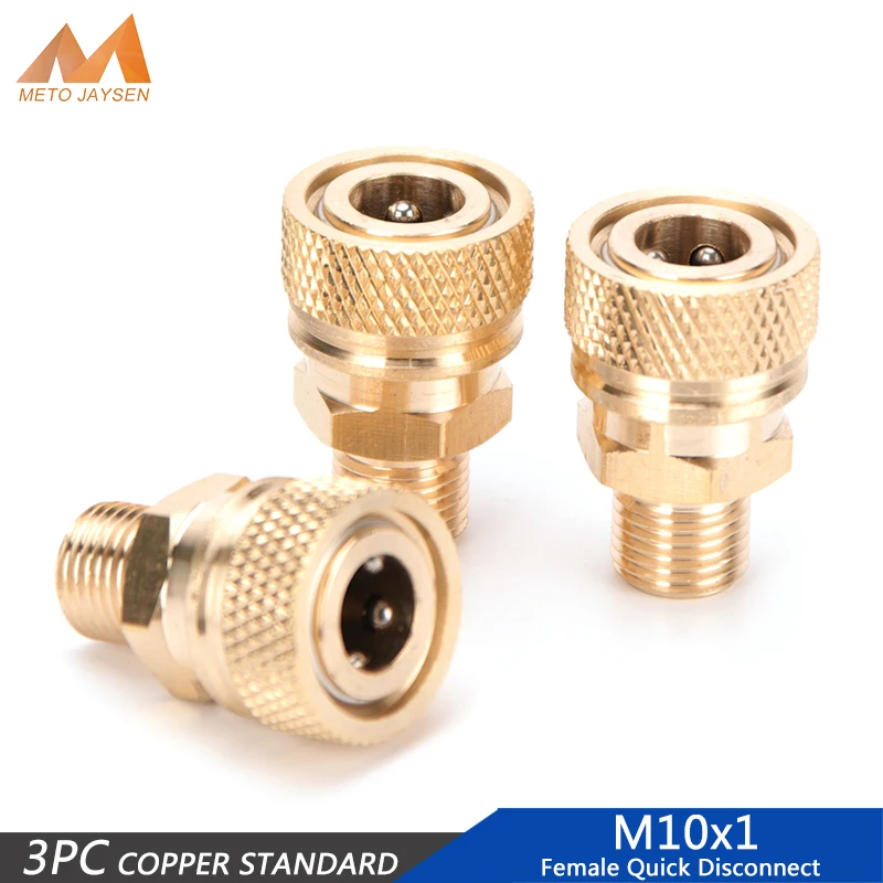 

3pcs/set M10 Thread Quick Disconnect Release 8mm Air Refilling Adapter Coupler Sockets Copper Quick Connect Couplings Fittings