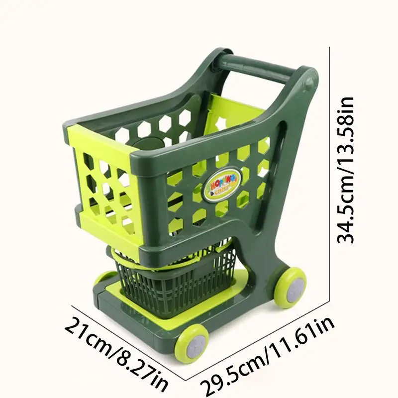 Carrito de compras de comestibles, juguete para tienda de comestibles para niños, Kit de carrito de compras, estructura estable, juegos de rol para cumpleaños, Año Nuevo