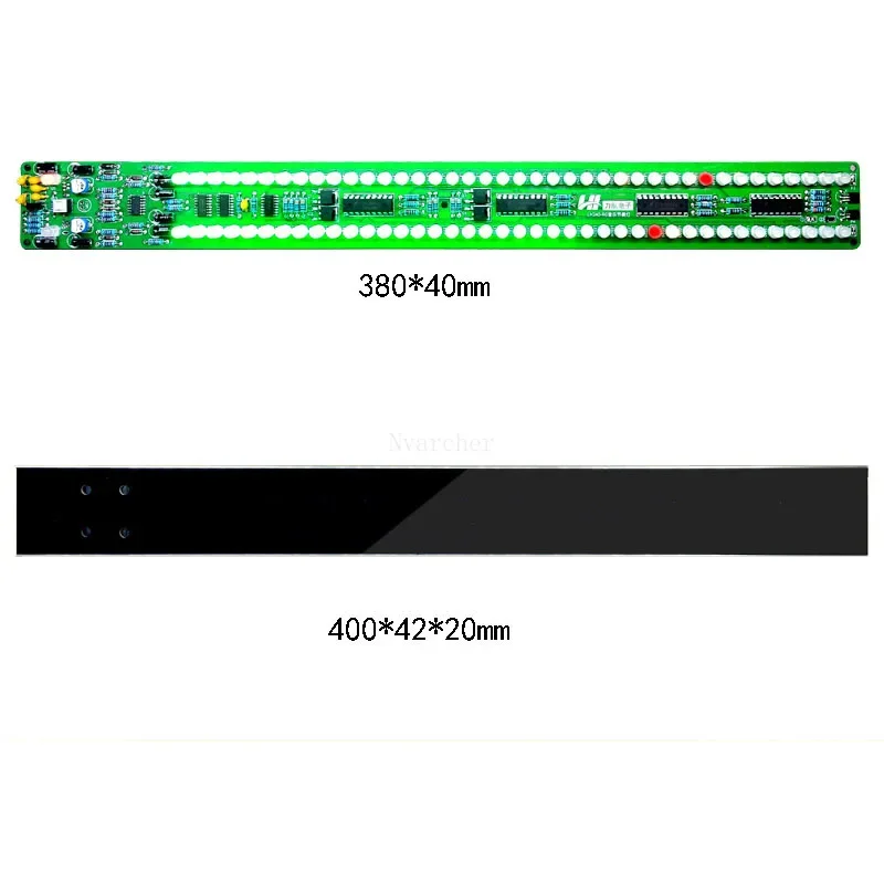 Nvarcher Dual 40 LED Level Indicator Stereo Audio Music Spectrum Green Red  VU-Meter With Voice Control  Case DC5V