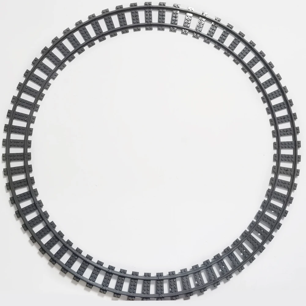 Gerade Gleise Gebogene Zubehörteile Auto-Bausteine Bausätze DIY 10-100 Teile Kinderspielzeug MOC Steine Stadt Schienenkreuzung – Detail 12