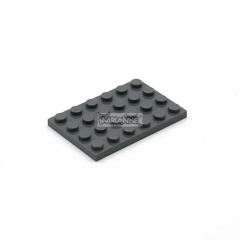 Marumine-Building Blocks Base Plate, MOC Bricks, Peças DIY, Acessórios para Kit de Modelagem Base, Baseplate Clássico, 4x6, 10Pcs, 3032