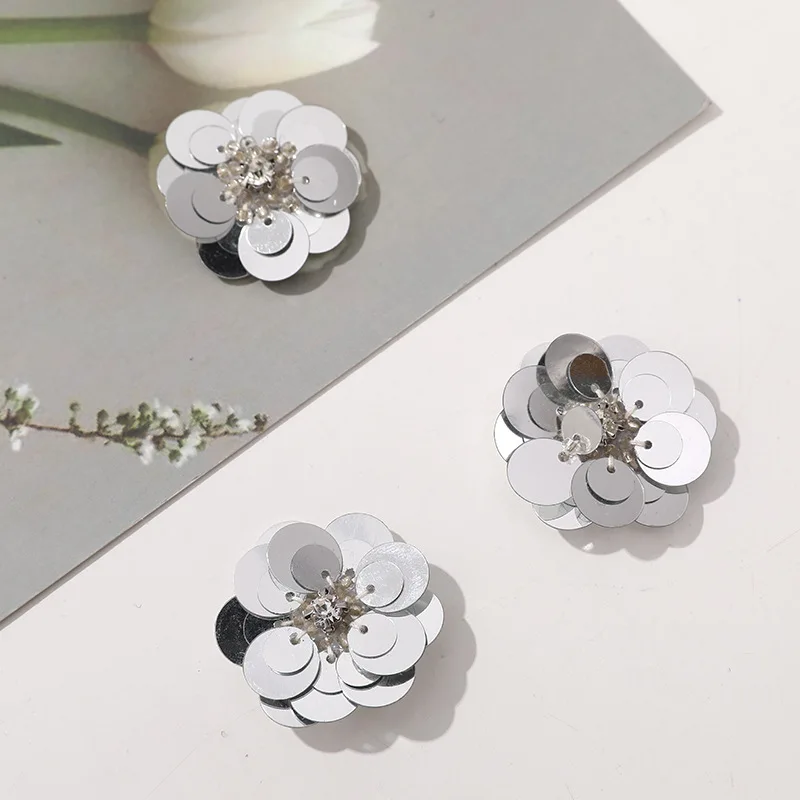 Shoe Charms for Clog Sandals Classic Multicolor Sequin Beaded Crystal Flower 1 Piece Lightweight Summer Casual Decor