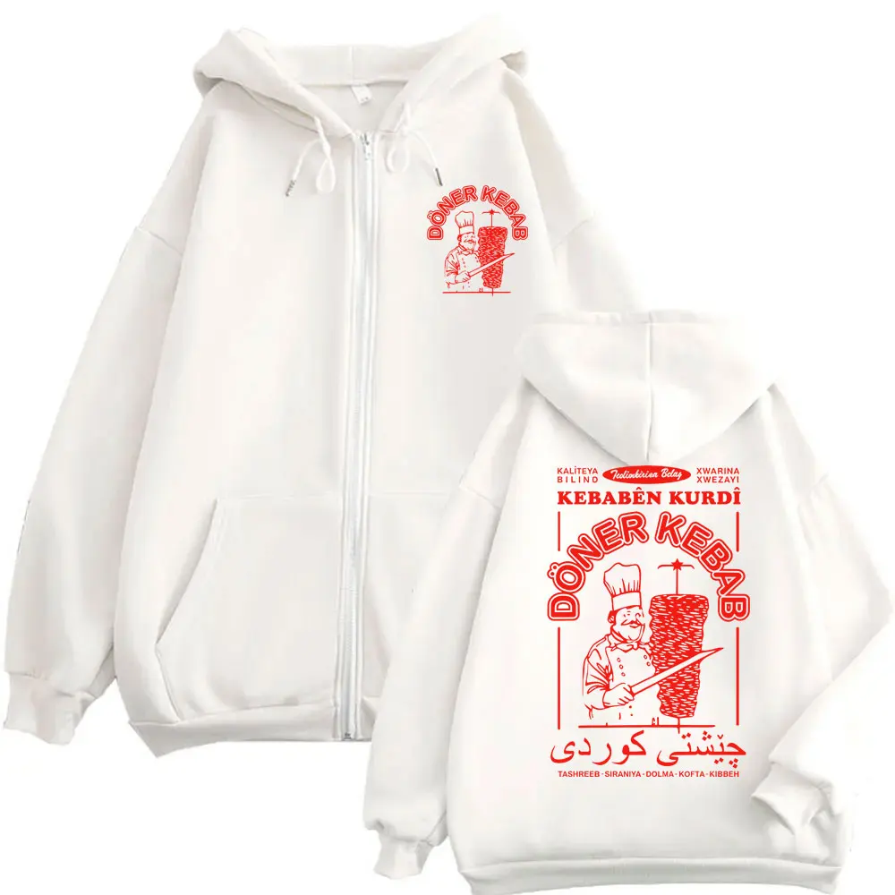 

Funny Doner Kebab Graphic Zipper Hoodie Karl Marx Socialist Jacket Men Women Casual Oversized Coat Male Fleece Cotton Hoodies