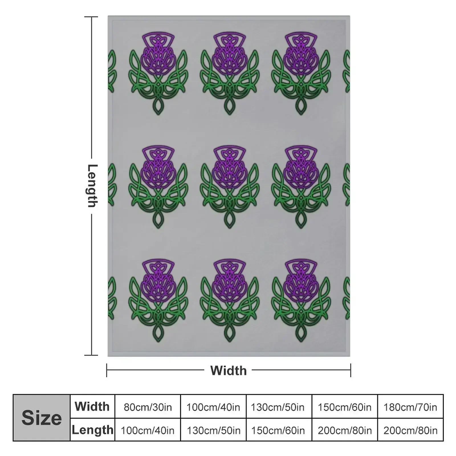 Celtic Thistle Throw Blanket Furrys christmas gifts Bed linens Picnic Soft Plush Plaid Shaggy Blankets