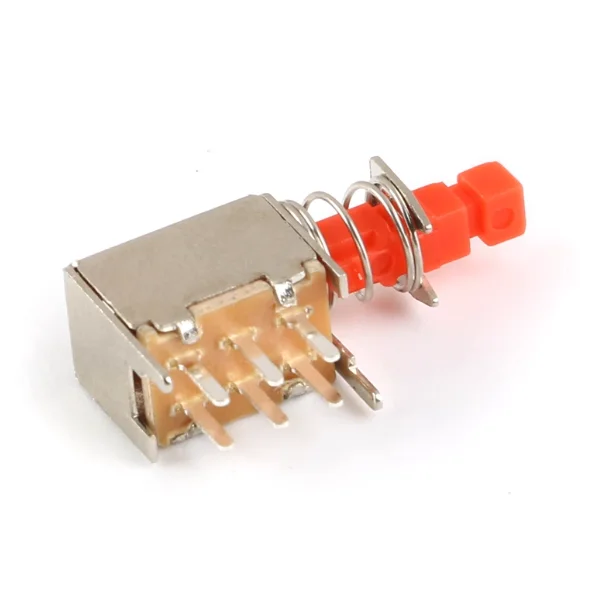 A03 A04 Blue Red Self-Resetting w/Locking Push Power Switch Horizontal Push-Pull Key 6-Pin Wiring Foot w/Ear Button