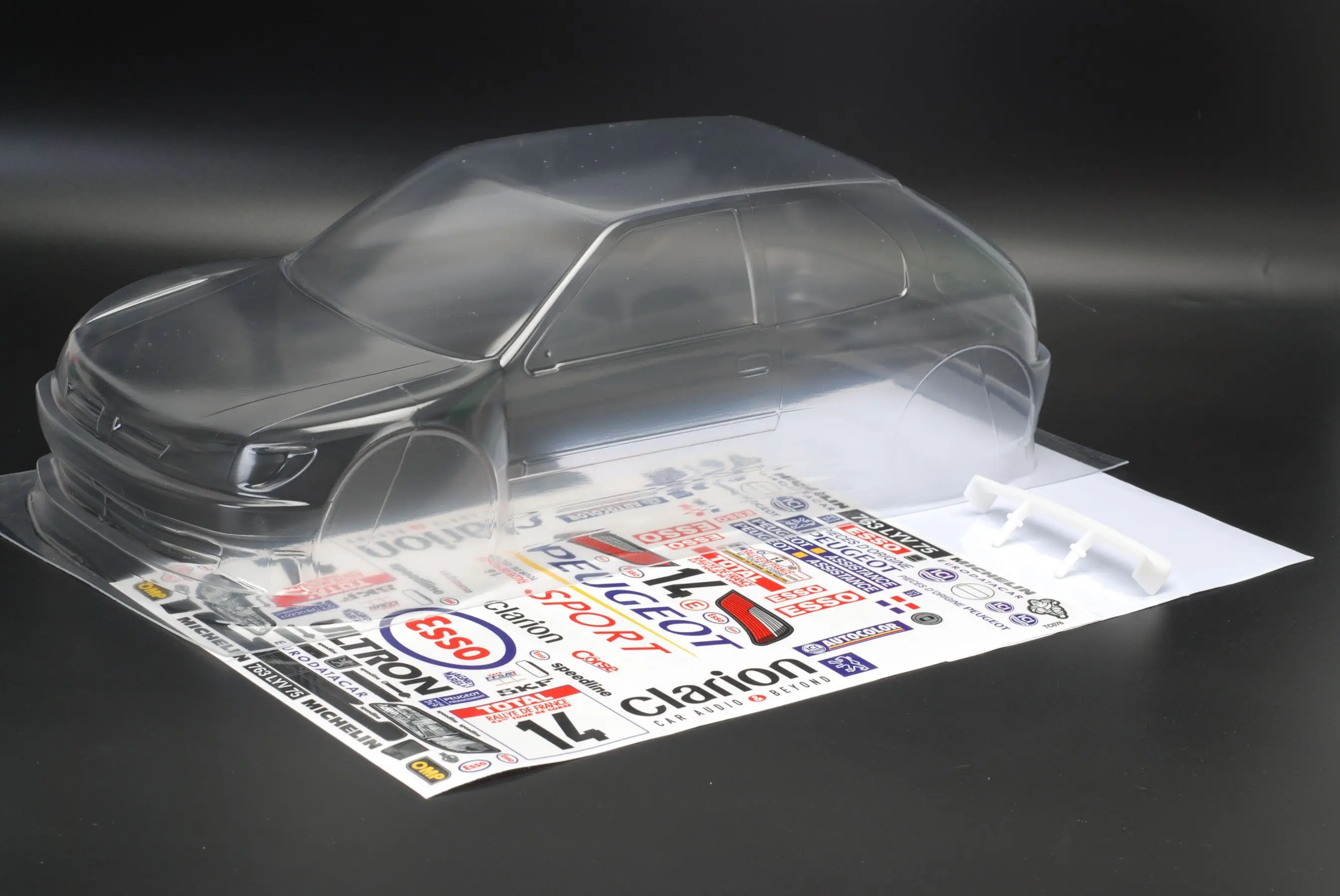 High quality 306 WRC 1/10 Rally RC PC body shell lampshade190mm width Transparent drift body shell RC For hsp Tamiya XV-01 PTG