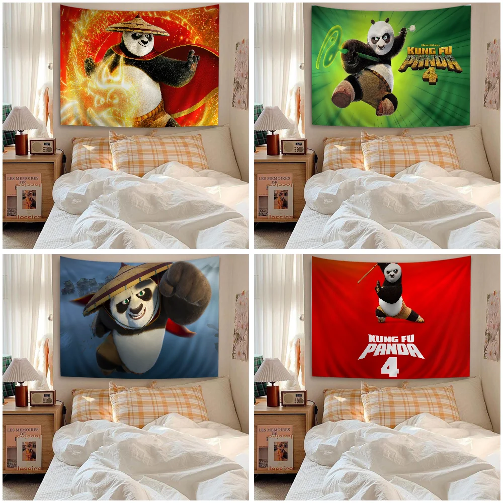 

K-Kung Fu P-Panda 4 Tapestry Anime Tapestry Hanging Tarot Hippie Wall Rugs Dorm Wall Hanging Sheets