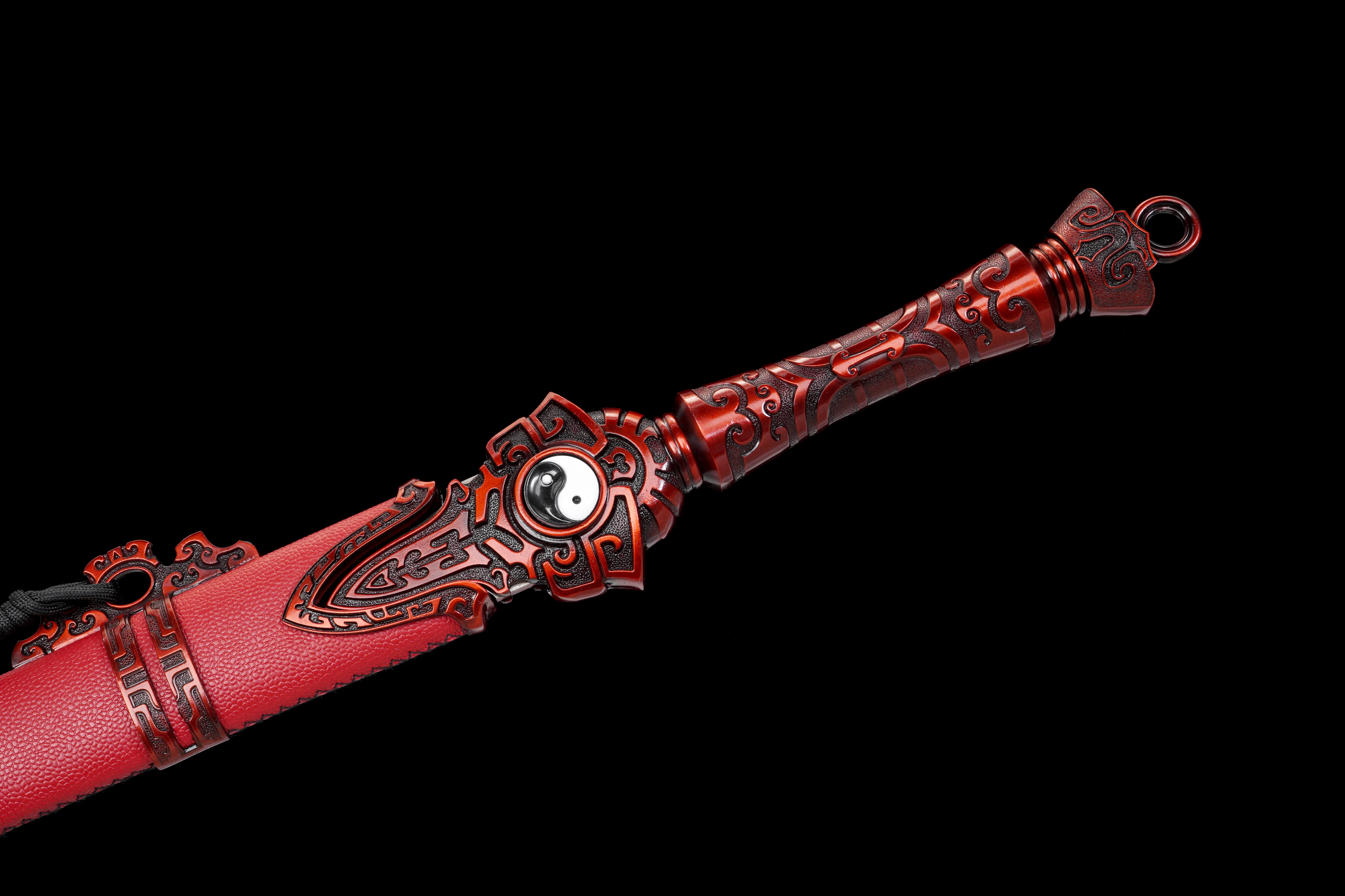Chinese feng shui Tai Chi samurai sword, Lightning red katana,is a unique lucky blessing gift for men, collected by martial arts