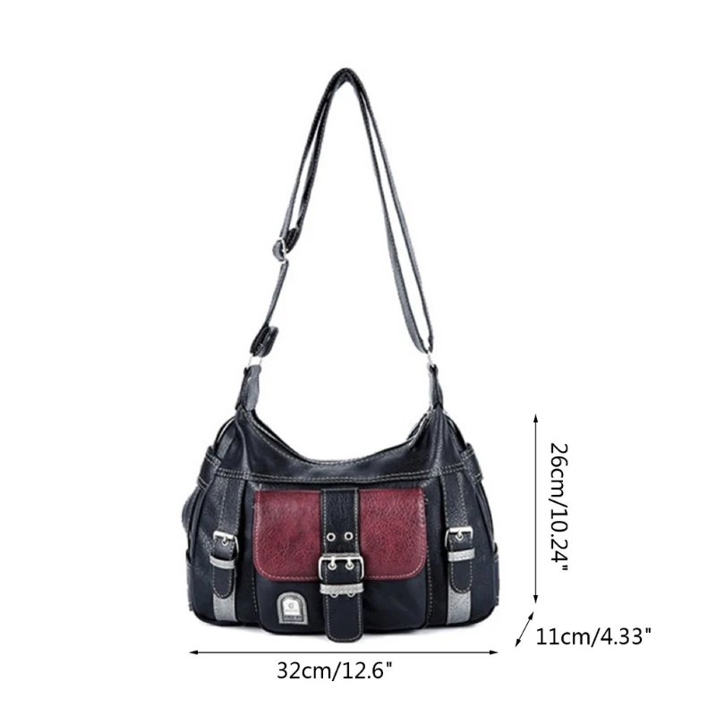 Bolso mano con bloques Color para mujer, bolso hombro a juego, elegante bolso cruzado, bandolera cuero PU, bolso