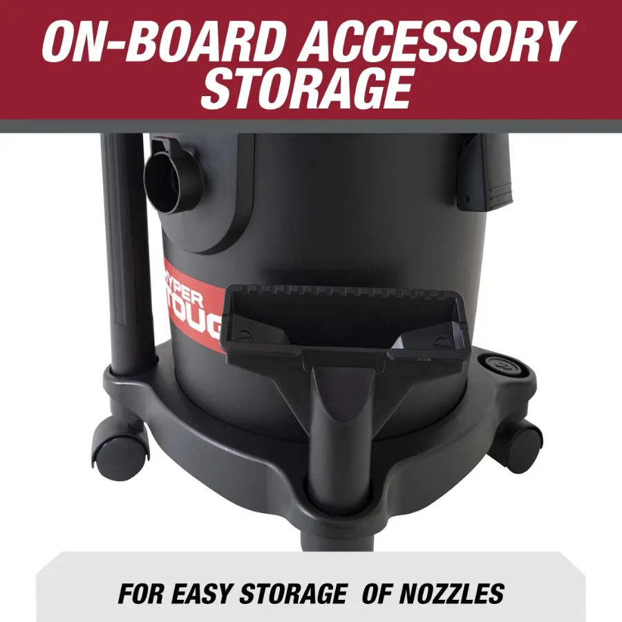 Hyper Tough 3 Gallon 3.5 HP Poly Wet Dry Vacuum for Home, Car, Garage & Workshop