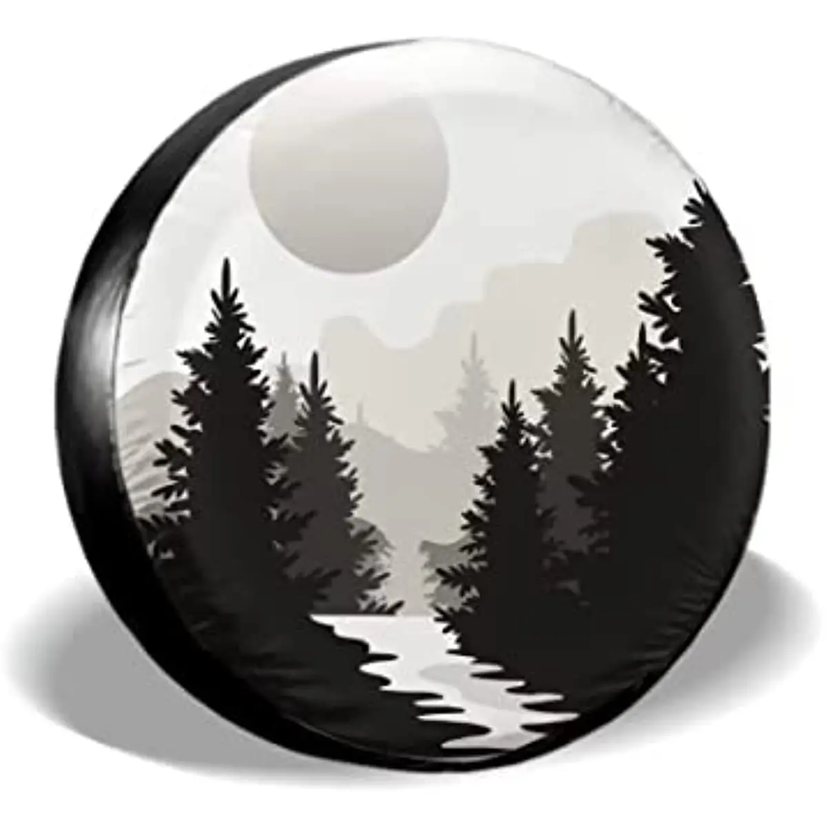 

Abstract Moon Spare Tire Cover Mountain Tree Waterproof Dust-Proof Universal Spare Wheel Tire Covers 15 Inch Fit for RV Trailer