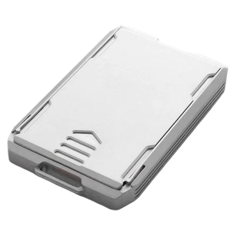 

YLS-Черный кошелек из алюминиевого сплава для мужчин, держатель для денег, кредитных карт и ключей, тонкий органайзер для хранения, подарок B