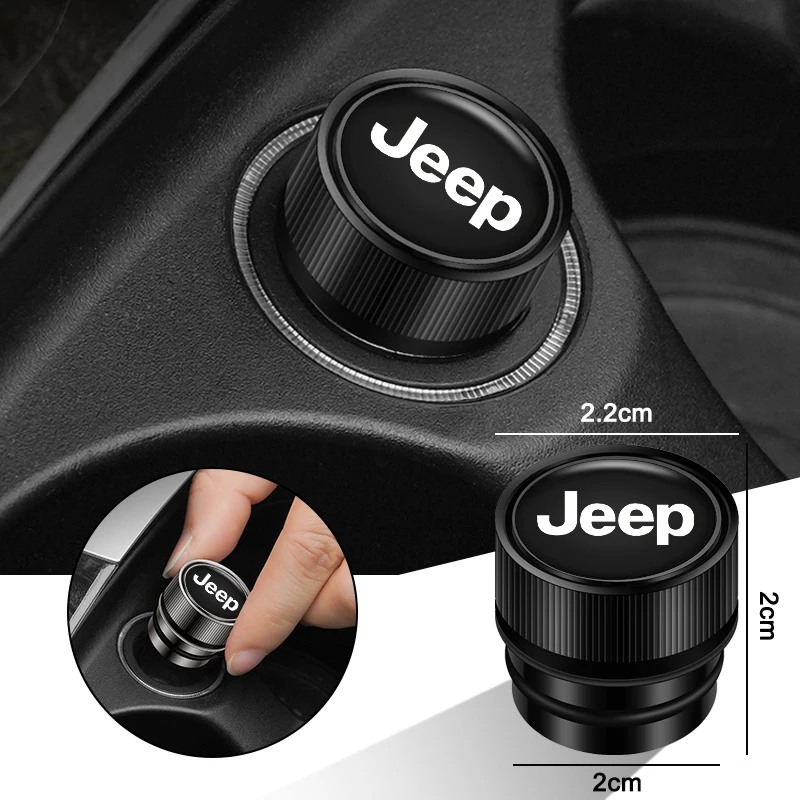 METAL Car Lighter Plug Cover Car Vehicles Cigarette Lighter Covers DustProof Cap For Jeep Renegade Wrangler Cherokee Compass JK