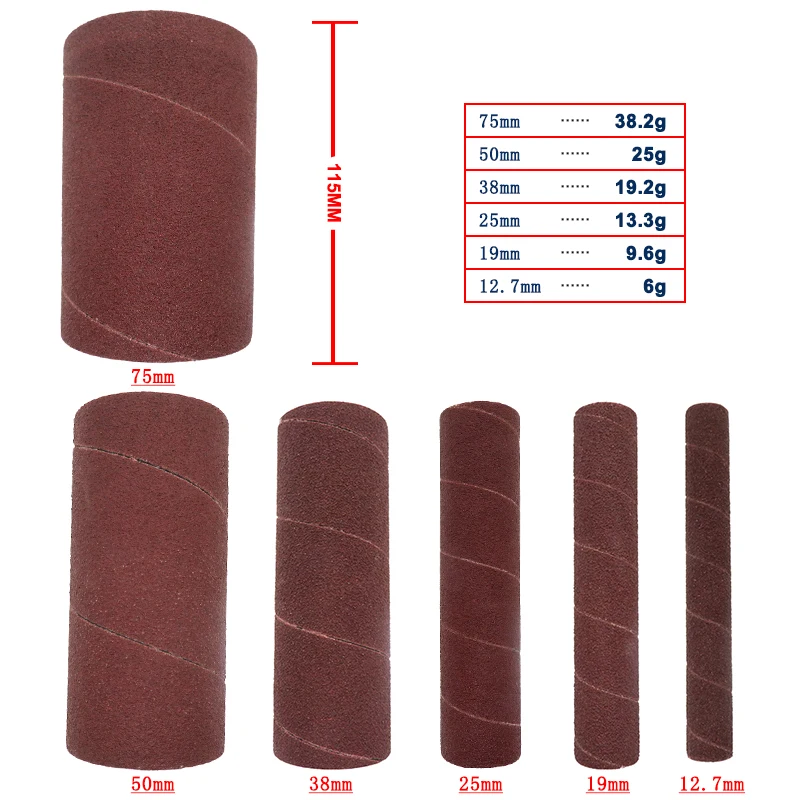 6 Pcs Spindle Sanding Sleeves 80 120 240 Grits Sandpaper for Professional Material Removal Sanding and Resurfacing