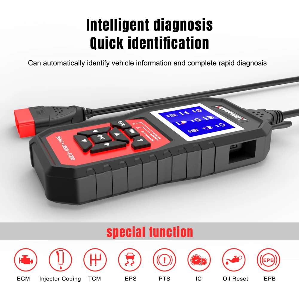 KONNWEI KW460 Obd2 Scanner for Mercedes-Benz ABS Airbag Oil ABS EPB DPF SRS TPMS Automotive Engine Code Reader Fault Tool