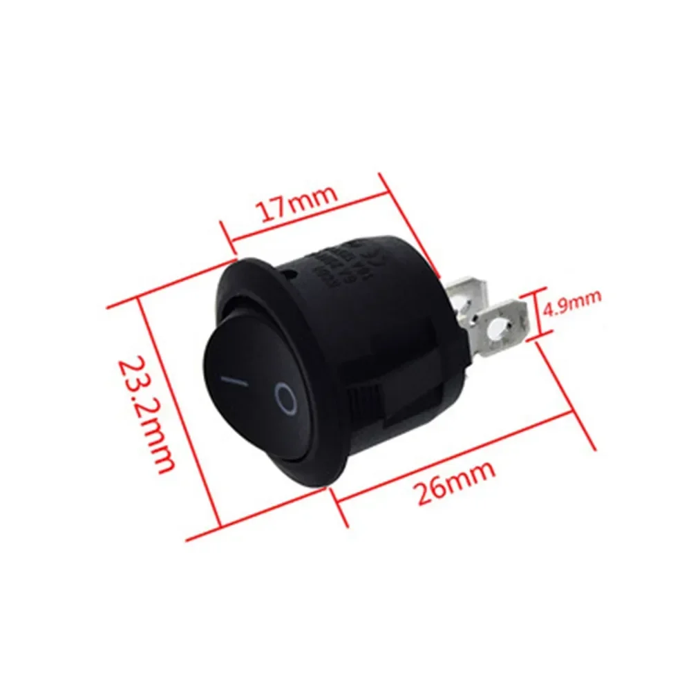 5/10PCS 12v Round Rocker Switch ON/OFF 2 Pin SPST Camper Van Caravan Boat Motorhome Lights Rocker Switches