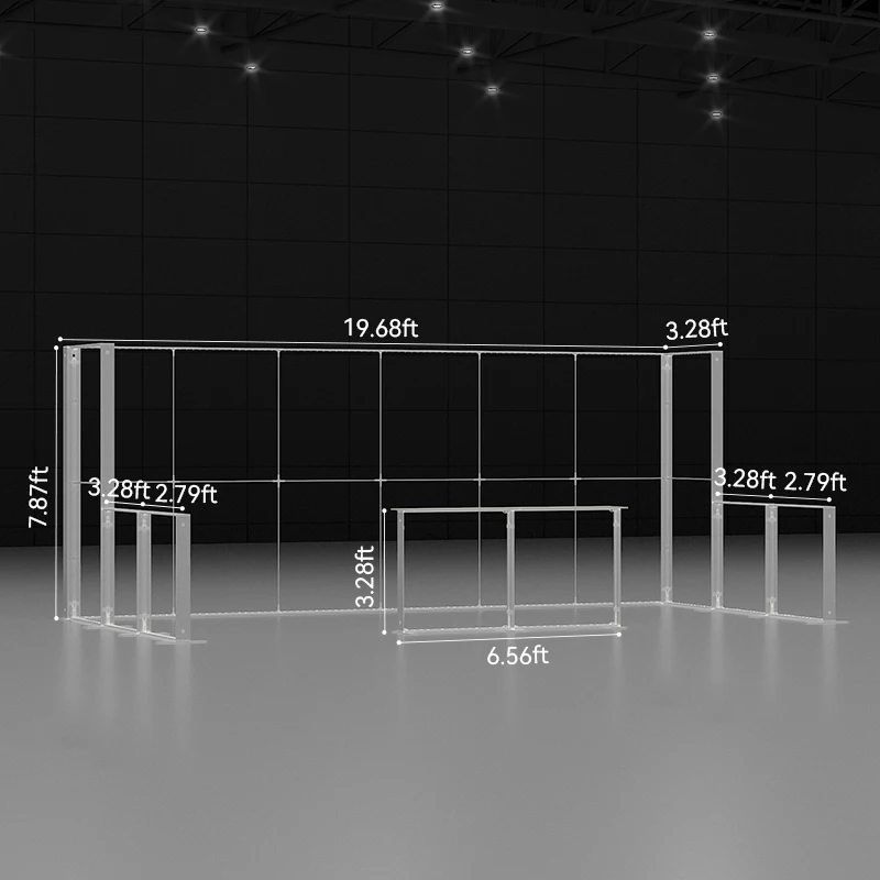 Parede profissional da caixa de luz da propaganda do diodo emissor de luz da luminância 3x6m, cabine de exposição retroiluminada modular 10x20ft para a promoção da marca