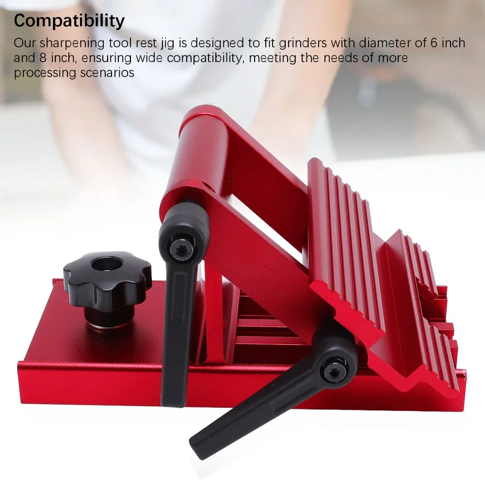 Versatile Aluminum Alloy Sharpening Fixture Sturdy Precision Sharpening Tool Rest Jig Grinder Sharpening Jig Woodworking