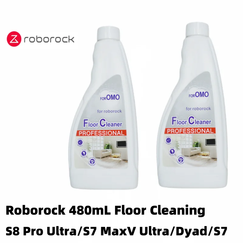 Floor Cleaning Solution For Roborock S8 Pro Ultra/S7 MaxV Ultra/Dyad/S7 Vacuum Cleaner Parts Robot Mops Antibacterial OMO 480ML