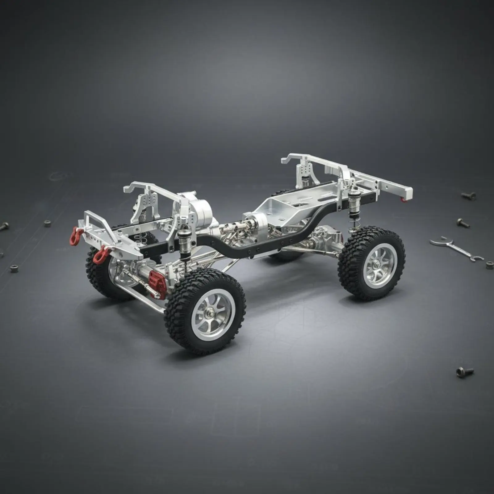 

1/12 Scale Metal RC Crawler Chassis Sturdy Construction Metal Chassis Advanced Assembled RC Car Frame Kit Lightweight Design