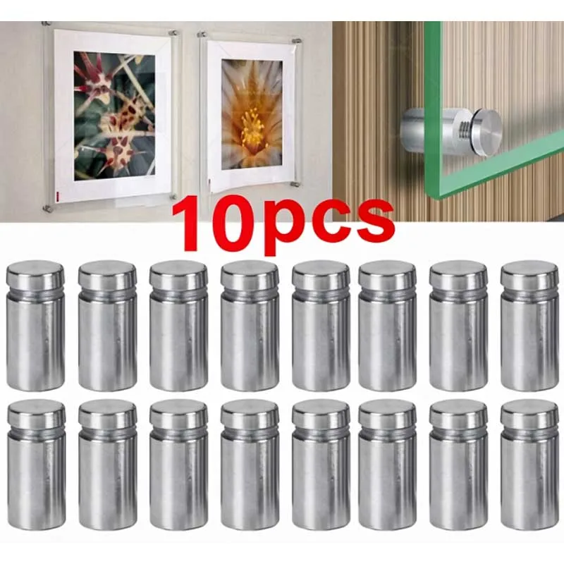 10Pcs Stainless Steel Standoff Screws, Glass Acrylic Sign Mounting Nails, Wall Spacer Fasteners for Billboard Display