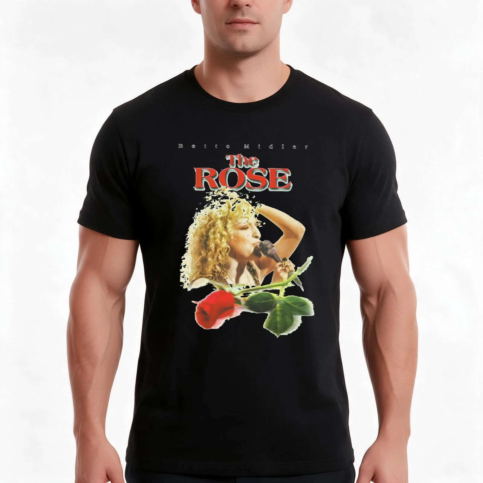 Dark Red midler movie BETTE MIDLER GLOBE T-Shirt Summer Casual Cotton Tee Oversized Streetwear Tops Vintage Graphic Print