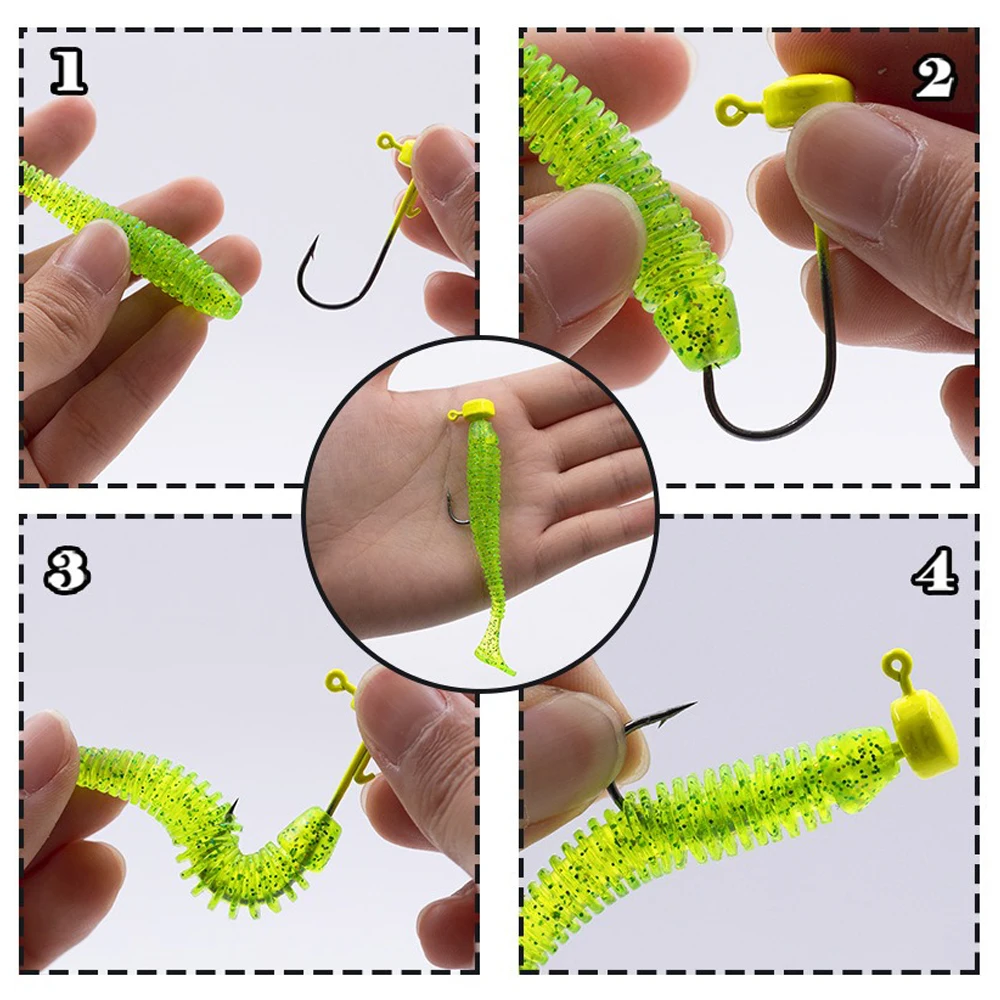 GOBAIT Ned Rig Fishing Hooks 2.8g 3.5g 4.6g 7g Jig Head Mushroom for Soft Lure Bass Jigging Tackle Box Finesse Tool 5-20Pcs Hook view 4