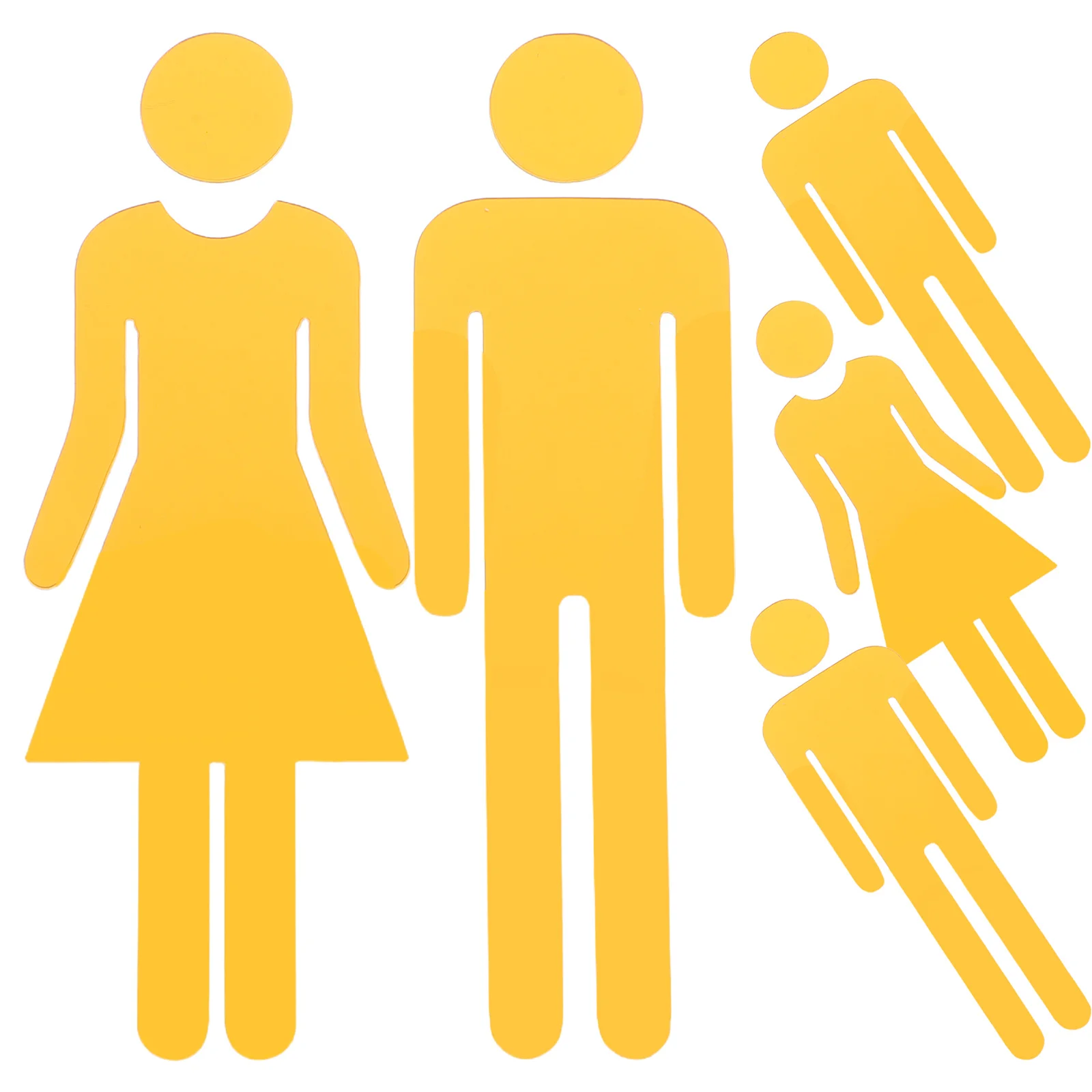 

5Pcs Gold Acrylic Bathroom Sign Mirror Surface Toilet Door Identification Plaque Restroom Signage for Office Home Men Women