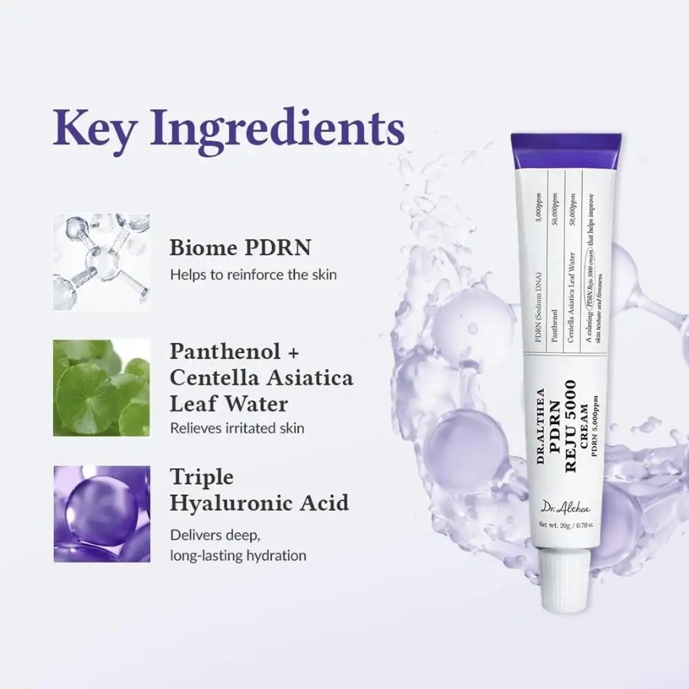 Korea PDRN Reju 5000 Anti-Aging-Creme mit Centella Asiatica zur Feuchtigkeitsversorgung, Beruhigung, Verbesserung der Hautelastizität und Reparatur der Hautbarriere – Detail 10