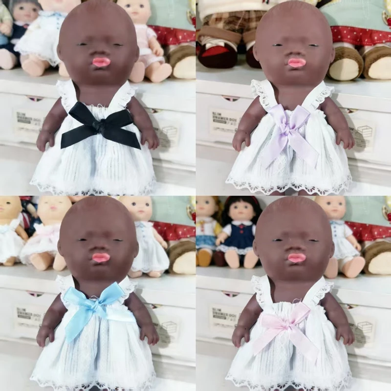 

4pcs New Fashion Clothes Fit 10cm/14cm Doll Lace Romper Baby Tulle Dress Baby Anti Stress Doll Accessories (No Doll)
