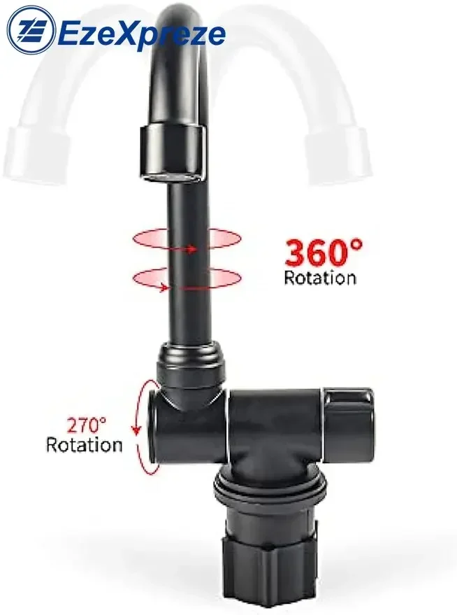 Imagem -05 - Torneira Dobrável rv para Cozinha e Banheiro Giratória de 360 Graus Água Quente e Fria Preto Fosco
