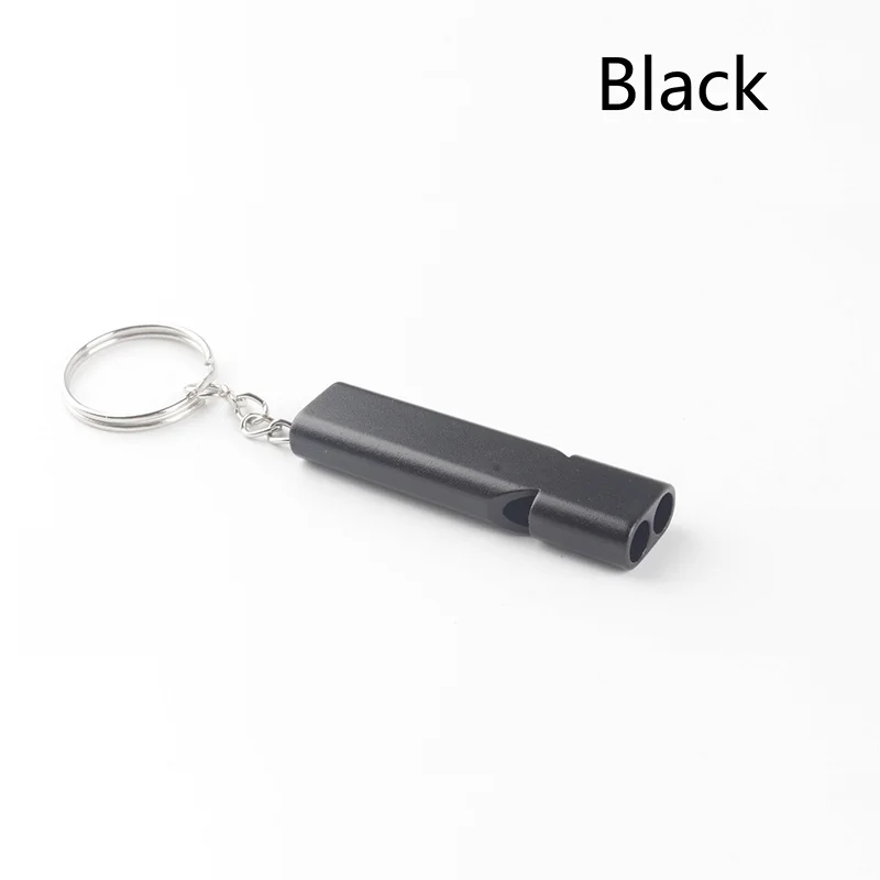 1/2Pc Survival Whistle Soccer Outdoor High Decibel Portable Flat Aluminum Alloy Dual Frequency Wilderness Emergency Whistle Tool