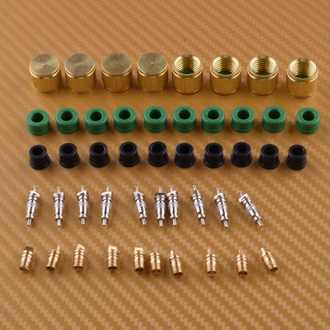 HVAC Refrigerant Charging Hose Core Repair Caps Kit With 1/4&3/8 Gasket Accessories Replacement