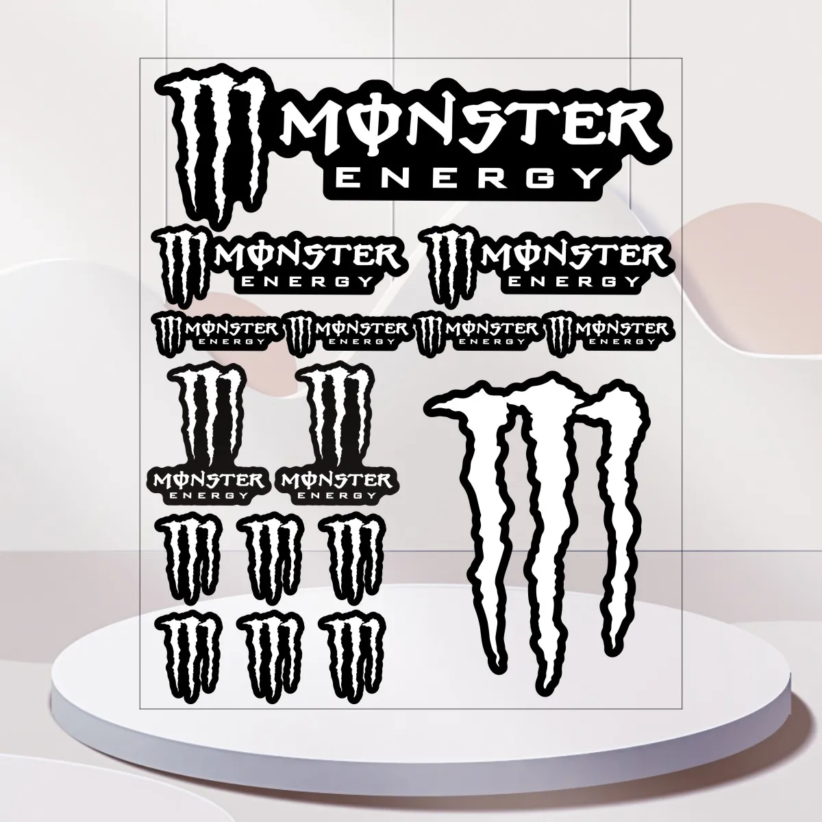 Kit de calcomanías para casco con logotipo de motocicleta, pegatina de energía de monstruo navideño